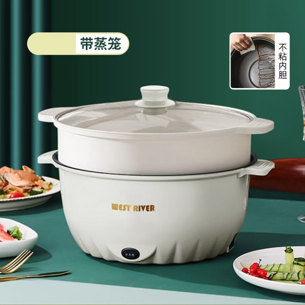 Hotpot eléctrico transfronterizo multifuncional doméstico vapor eléctrico dormitorio pequeño horno de cocción de hortales de cocción de hortales de cocción de hortales de gran capacidad lote