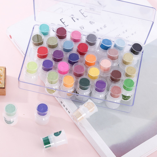 Mini DIY finger printing pad series, pocket finger printing pad, cute finger painting ink pad, 35 colors