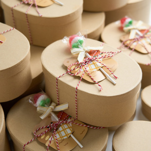 Brown Packing Paper Box Oval Gift Box Companion Gift Box Tiramisu Gift Box Dragon Boat Festival Packaging Box Nurse's Day Gift Box