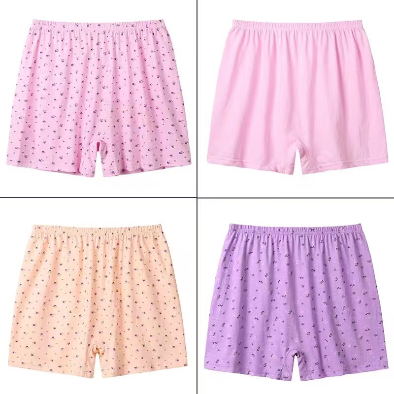 Middle-aged and elderly women's cotton high-waisted boxer underwear for the elderly loose plus-sized mother's underwear