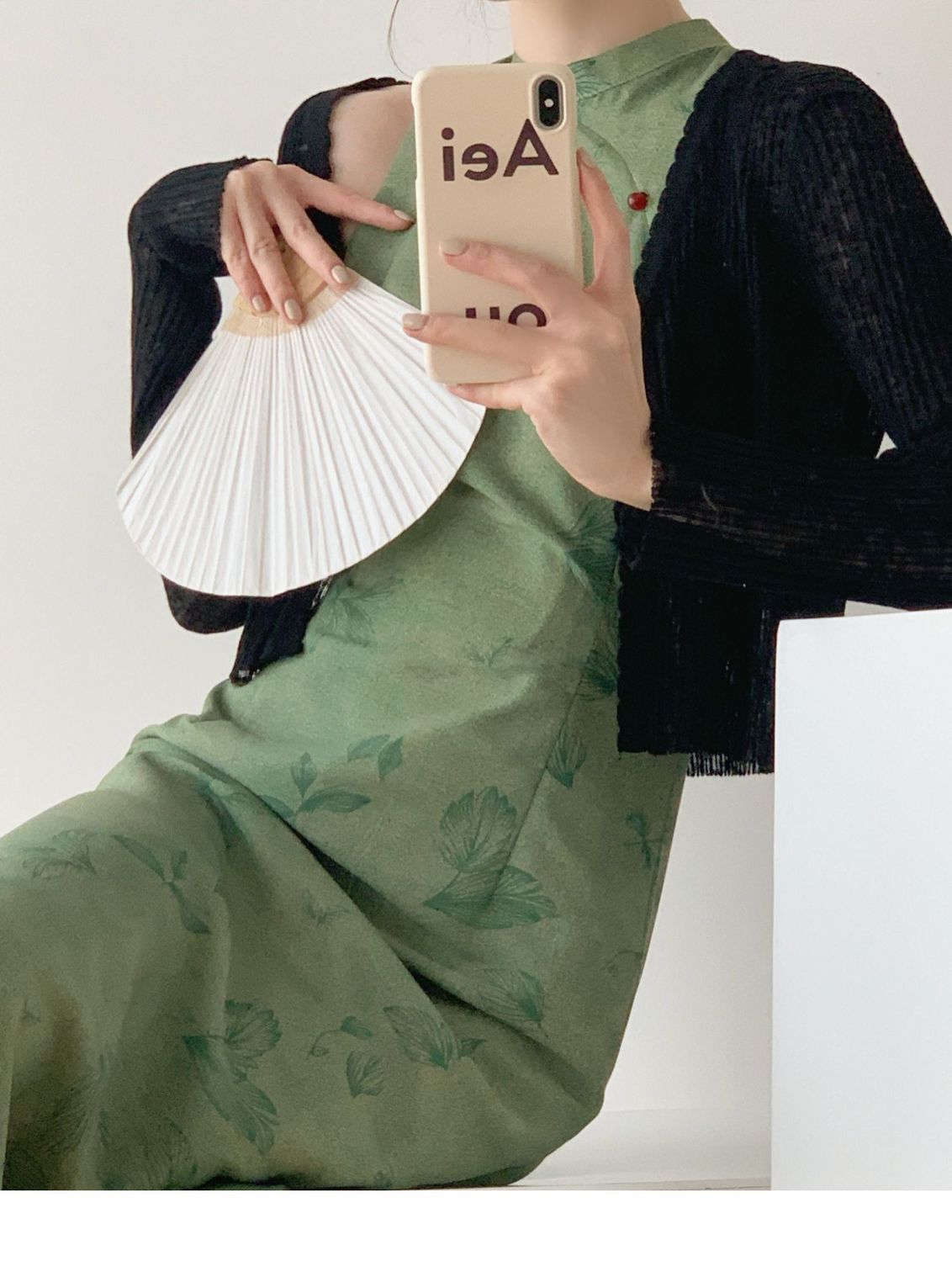 Retro Bright Green Improved Version Of The Chinese-style National-style Cheongsam , 2024 Summer New Waist-cinching_ecoleips.com