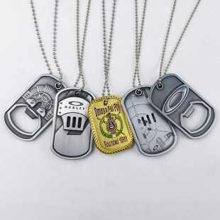 Cross-border hot multi-functional metal military ID card zinc alloy pendant decoration beer drink bottle opener