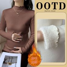 加绒加厚孕妇打底衫秋冬内搭弹力长袖针织衫孕期显瘦百搭保暖上衣