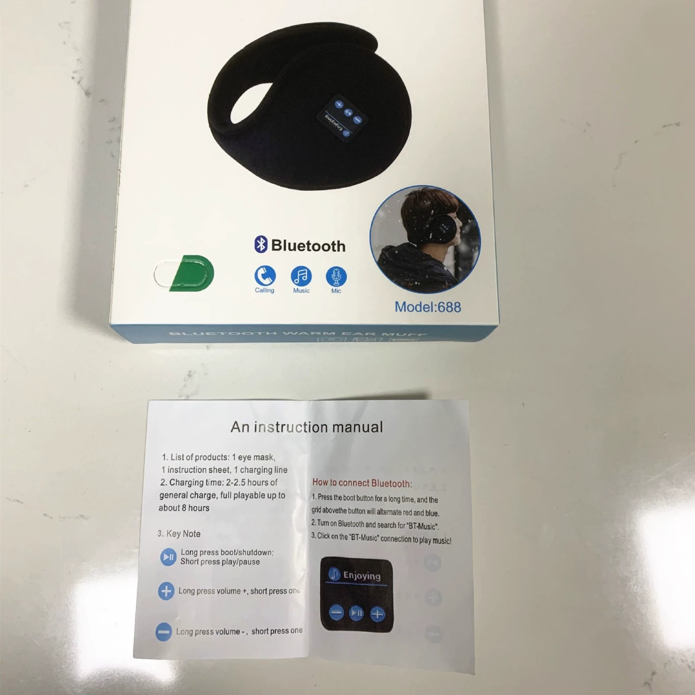 Умные тёплые флисовые наушники, Bluetooth