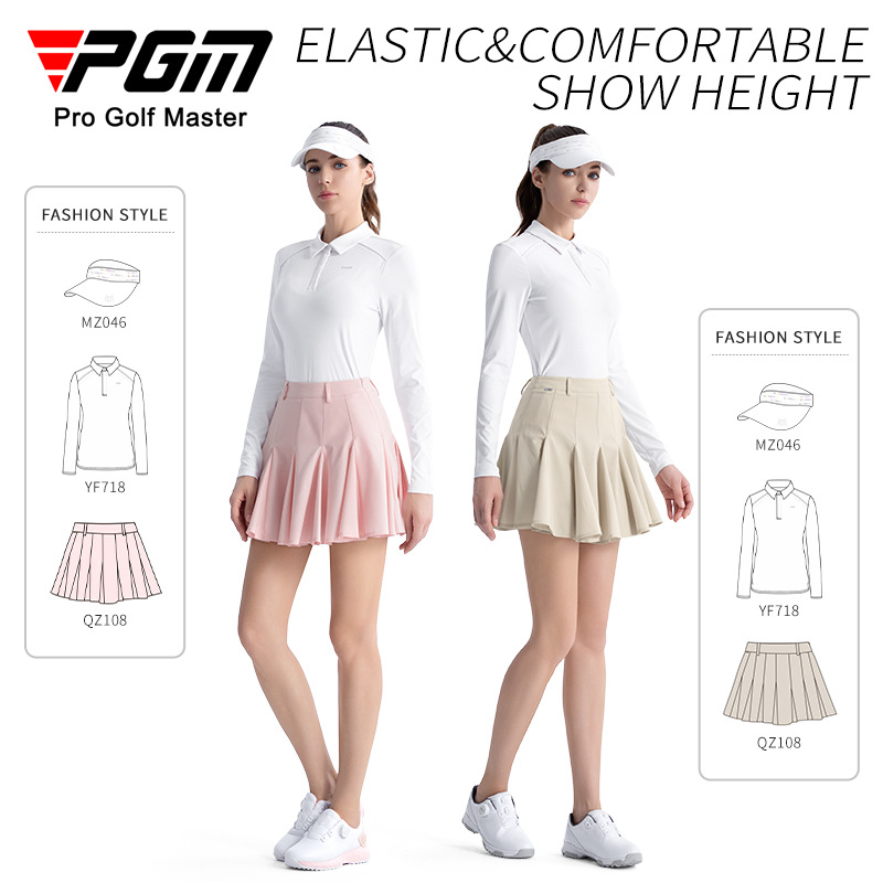 Váy golf nữ PGM dáng chữ A lá sen, váy ngắn thể thao mùa hè — QZ108 [quần lót/váy chữ A] váy phồng kaki, QZ108 [quần lót/váy chữ A] váy phồng màu hồng, QZ108 [quần lót/váy chữ A] váy phồng màu be, QZ108 [quần lót/váy chữ A] váy phồng màu đen