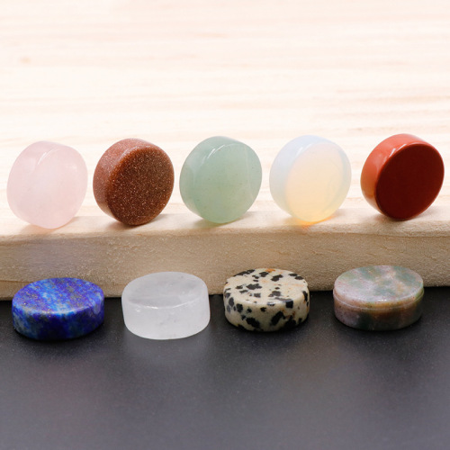 Natural crystal agate stone 16~20mm button round slabs rough stone DIY accessories small decor wholesale ancient style
