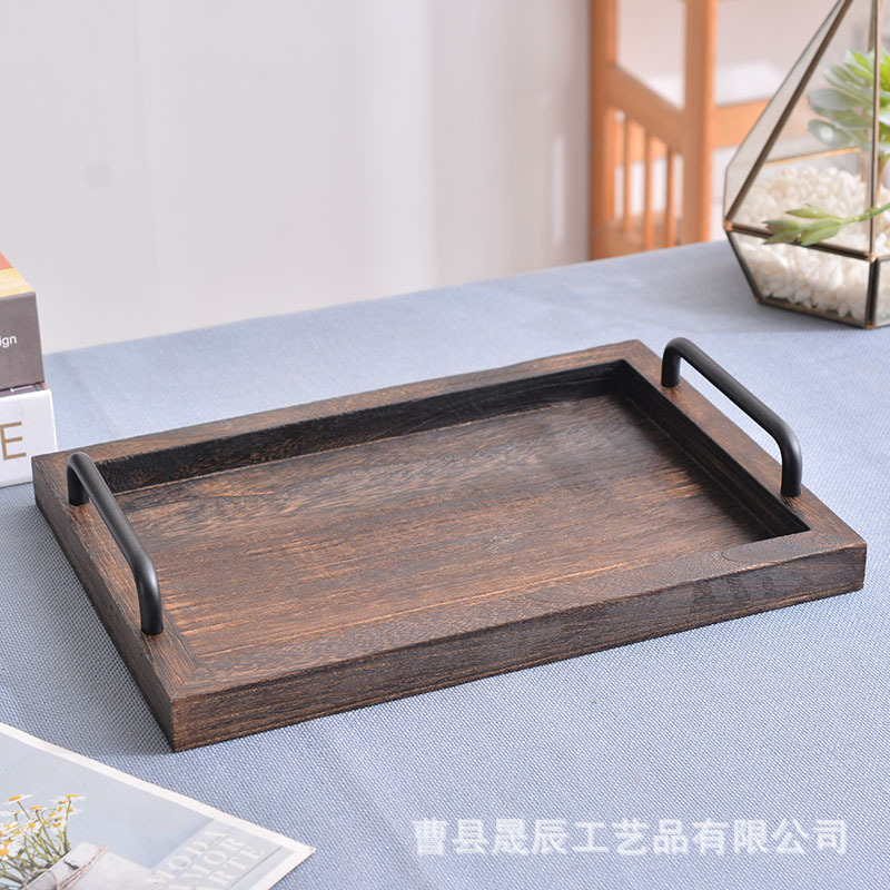 En stock bandeja de madera americana hogar salón fruta té bandeja casual tarde té pastel pan Zen té bandeja