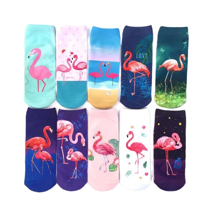 Spring New Flamingo Printed Socks Trendy Unicorn Boat Socks Personalized Printed Socks Socks for Women Spring New Flamingo Printed Socks Trendy Unicorn Boat Socks Personalized Printed Socks Socks for Women