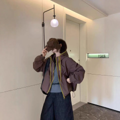 韩系休闲短款连帽外套女2025秋季显瘦休闲时尚洋气开衫百搭外套女