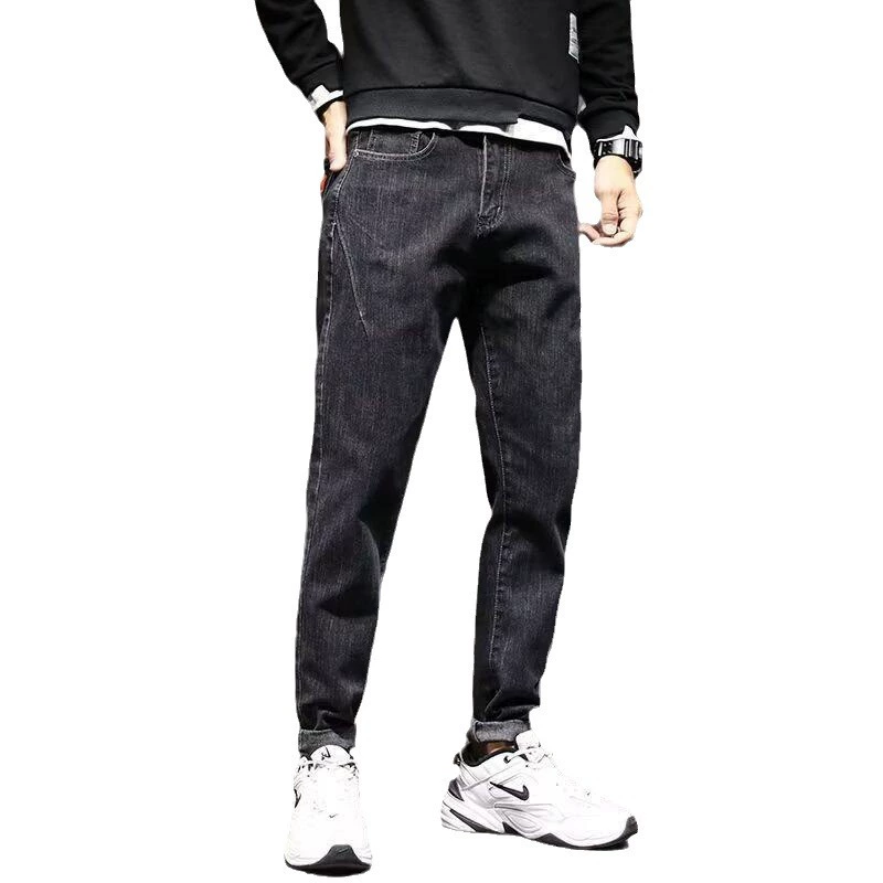 Jeans, trend universal trousers, Spring/Fall 2024 model, oversize