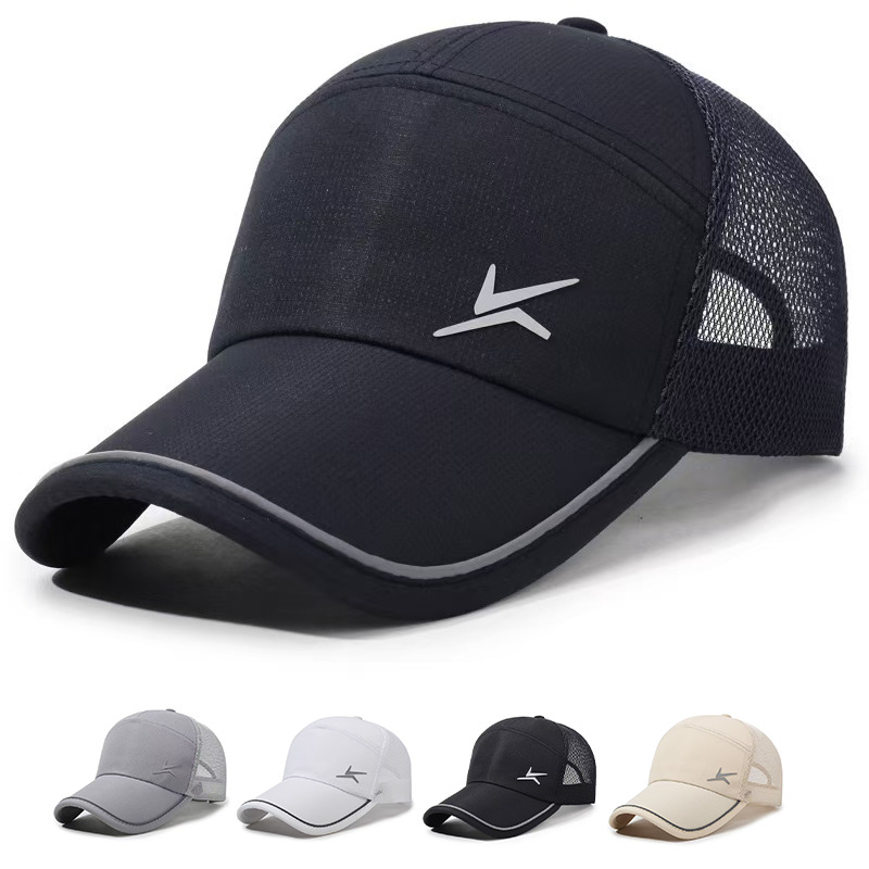 Zomerse outdoor snel drogende mesh ademende baseballpet voor heren casual sport zonneklep hoed met verlengde rand_voghion.com