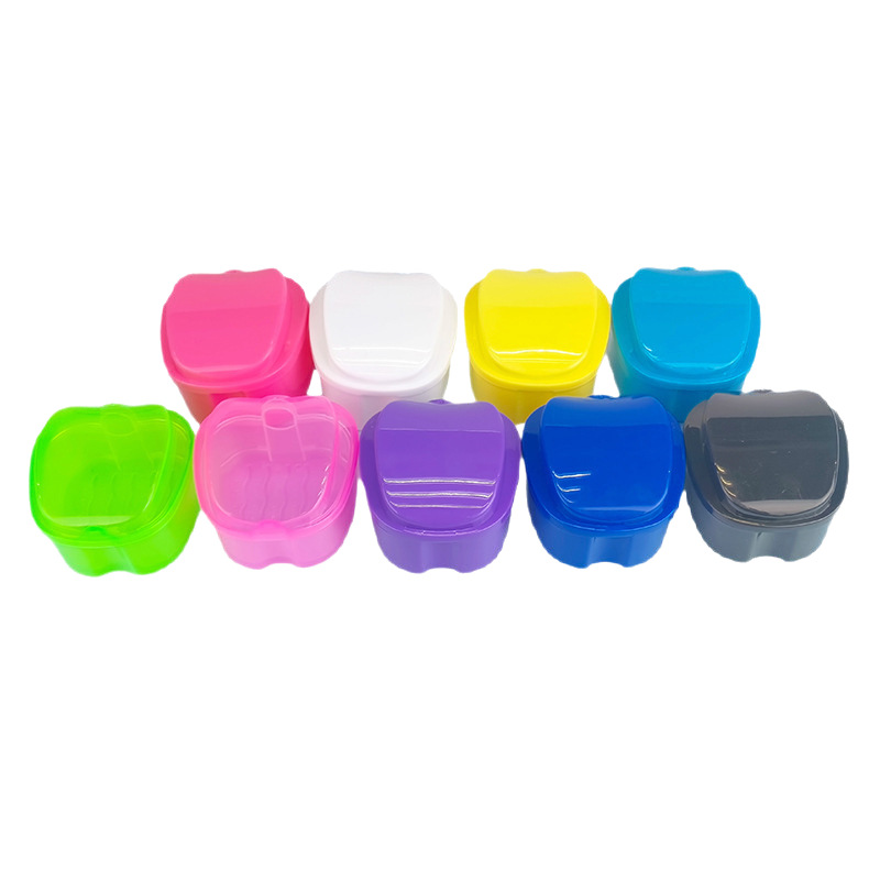 Caja de dientes dentados, caja de almacenamiento de dientes, caja de retención de aparatos dentados, caja de almacenamiento en forma de manzana, logotipo impreso image 6