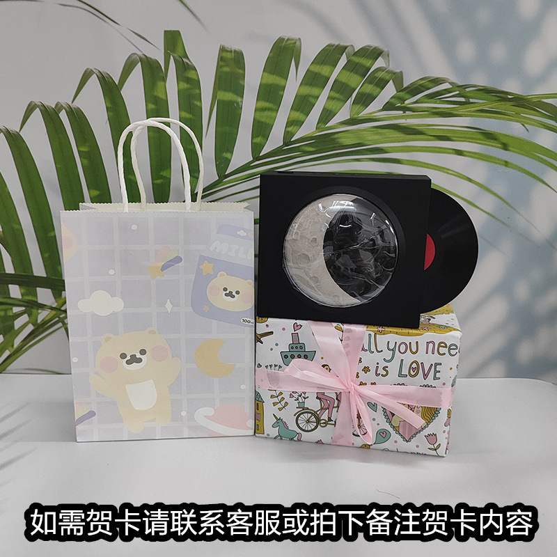 レトロな黒ゴムレコード機bluetoothスピーカーtfカード音楽bluetoothオーディオusb充電月時計星空灯|undefined