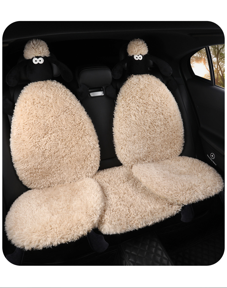 Factory Direct Sales Winter Plush Three-Piece Set Five-Seat Warm and Comfortable Plush Butt Cushion Single-Seat Winter Universal Seat Cushion