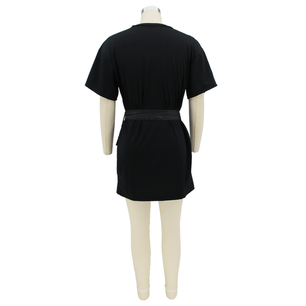 Women Clothing Denim Stitching Dress Summer Sexy Tight Waist Popular Clothes