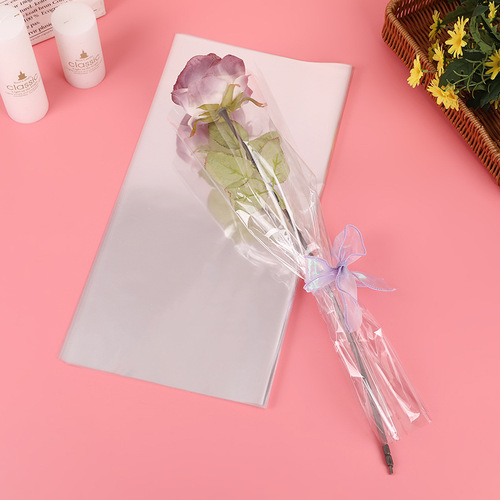 Factory direct sales transparent cellophane roll dustproof and waterproof printing high transparency flower wrapping paper floral bouquet package flower materials