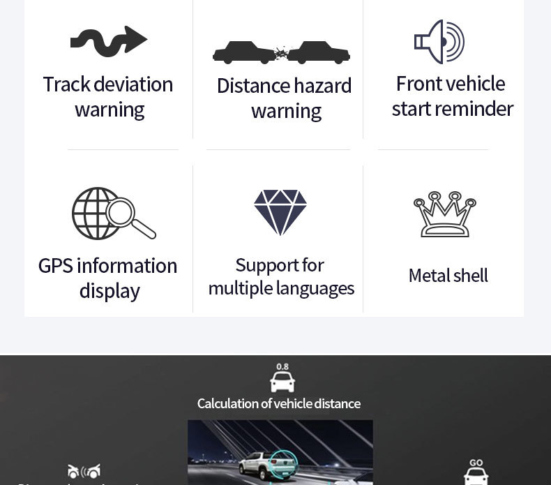 Popular Foreign Trade Metal Car-Mounted Android Large-Screen USB Dashcam with Adas Driving Assistance