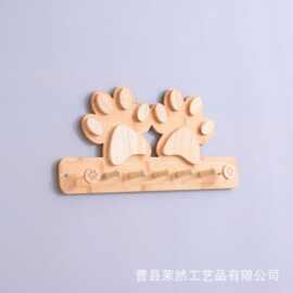 创意猫爪木质墙壁收纳架客厅玄关钥匙架家用挂墙式置物架实木挂架