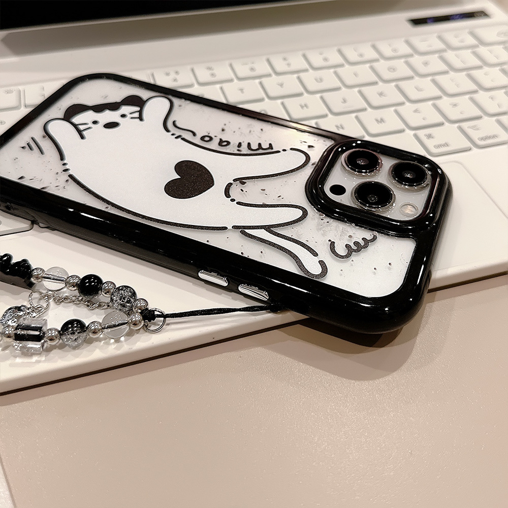 Custodia rigida personalizzata con graffiti inverted cat iphone_voghion.com