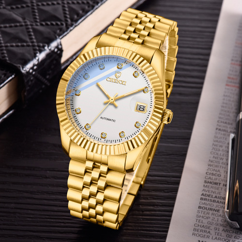 Gold mechanical watch CHENXI brand steel band watch 8804A factory direct sales fashionable business mechanical watch
