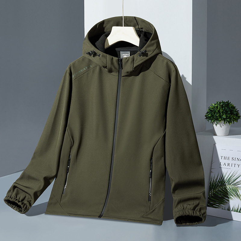 2025 primavera y otoño al aire libre abrigo de asalto grueso abrigo con capuchón abrigo a prueba de viento impermeable traje de montaña pareja el mismo