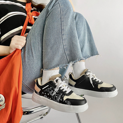  spring ins style cashew flower retro casual sneakers chic street shooting niche college thick-soled sneakers for men