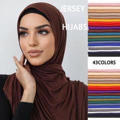 Plain Elastic Jersery Cotton Hijab Shawl Women Jersey Scarf