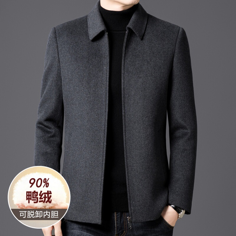 Men's Double-Sided Woolen Jacket Winter Thickeneded Removable down Liner Casual Warm Trendyy Woolen Jacket Men's Double-Sided Woolen Jacket Winter Thickeneded Removable down Liner Casual Warm Trendyy Woolen Jacket