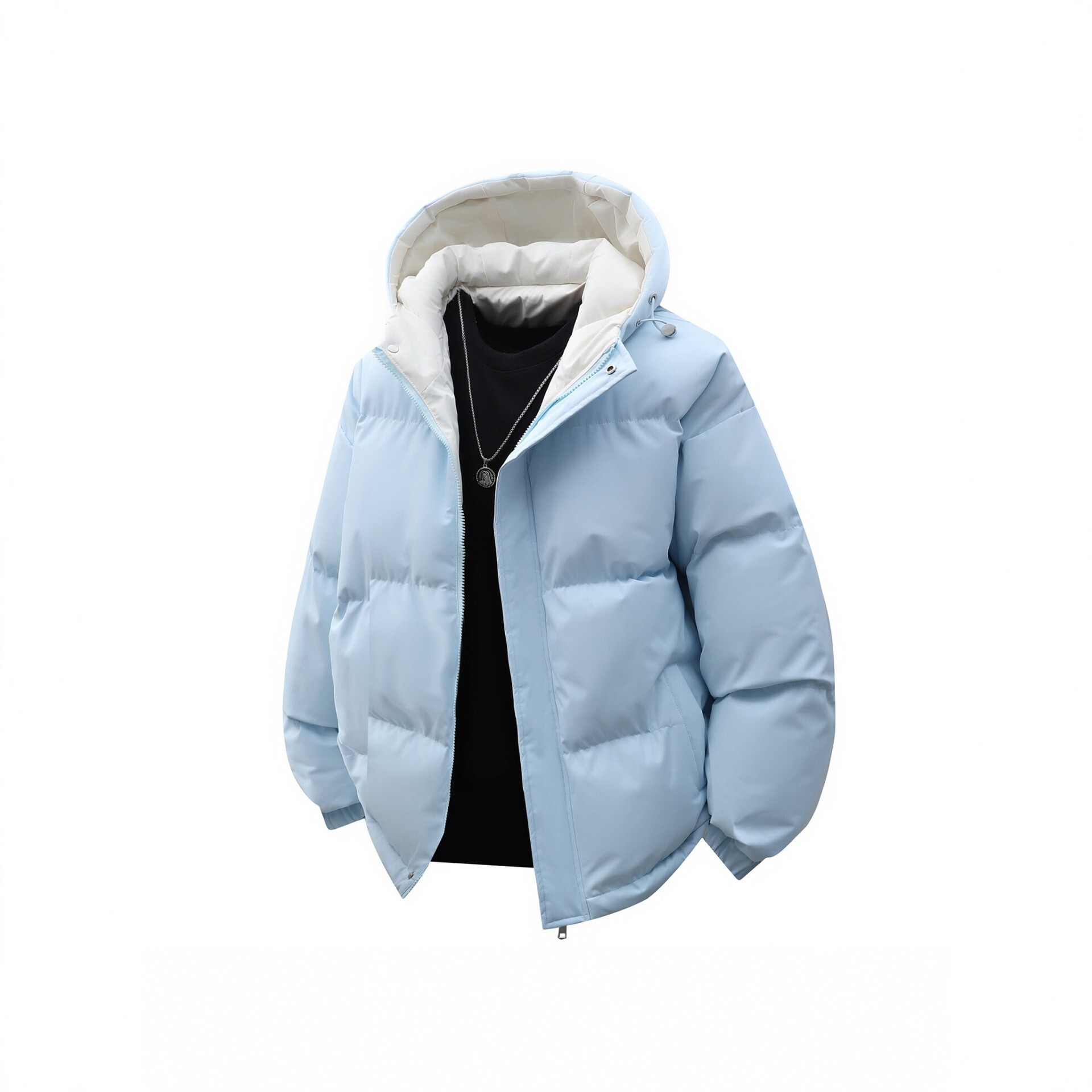 2026 Winter New Hooded Cotton Jacket for Men, Loose Thickened Puffer Jacket, Couple's Down Cotton Coat, Wholesale for Foreign Trade