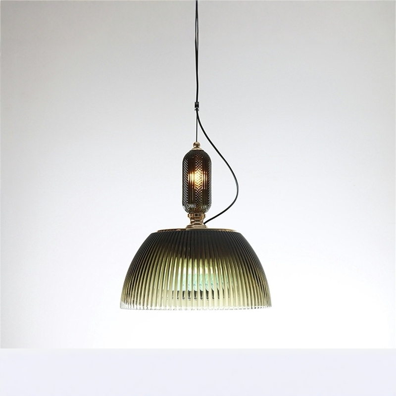 Nordic Retro Green Restaurant Chandelier American Bedroom Lamps Glass Lamp Aisle Balcony Lamp Tea Room Lighting Green