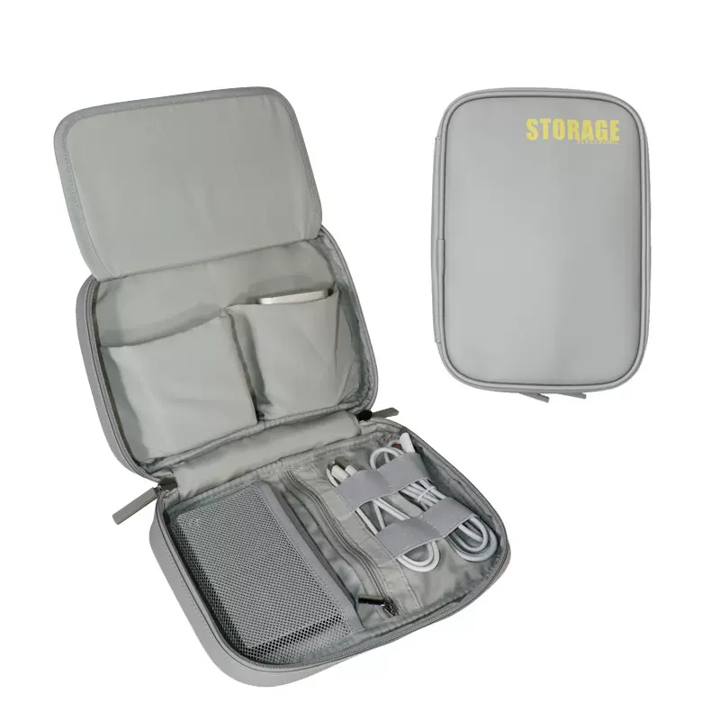 定制防水三层充电器数据线收纳包手抓皮膜内胆包拉链平板ipad包女