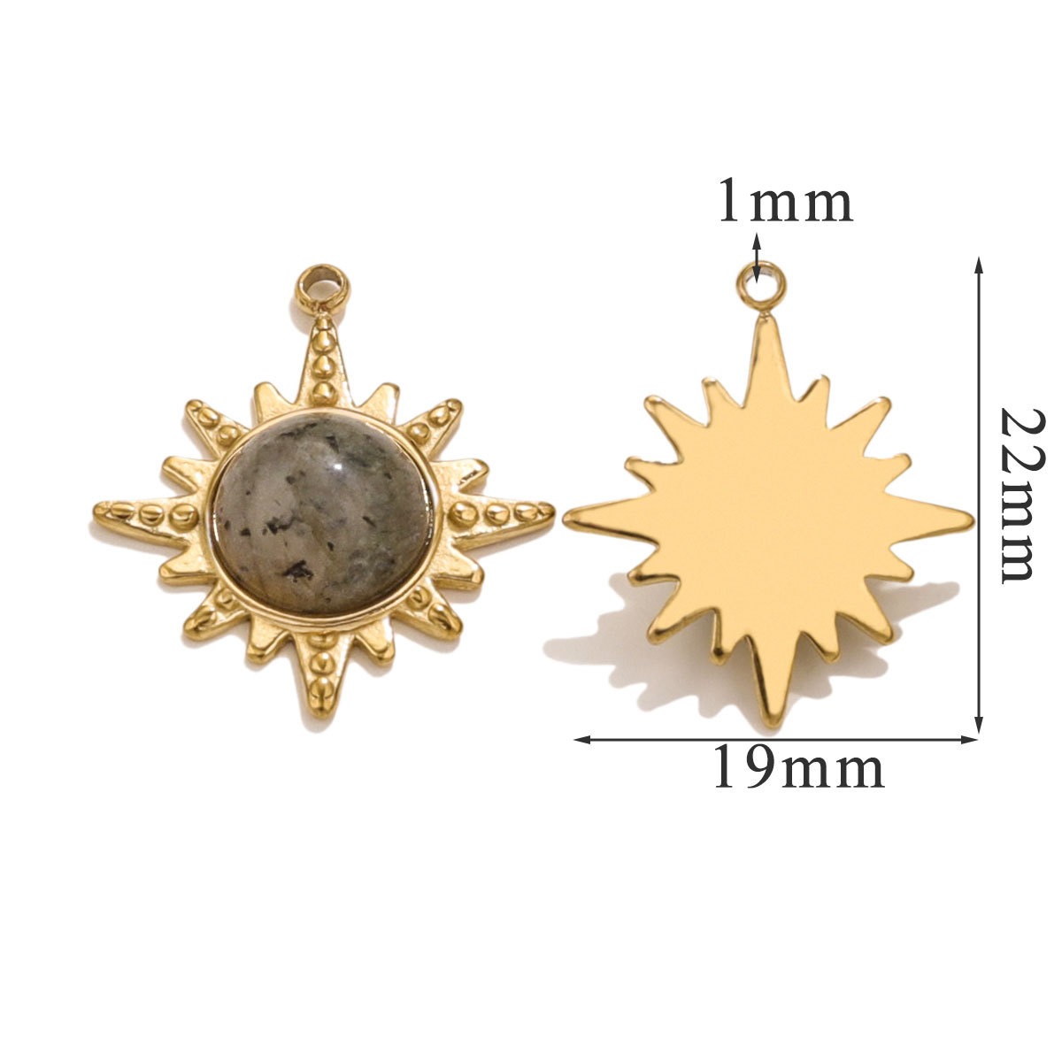 Acero inoxidable de moda piedra natural ojo de tigre piedra clásica octangular elemento colgante de acero de titanio DIY accesorios collares pendientes