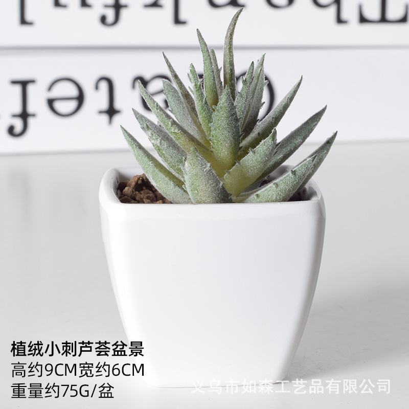 Simulación de plástico carnoso bonsai flor falsa combinación oficina interior escritorio plantas verdes pequeños adornos plantas artificiales al por mayor image 56