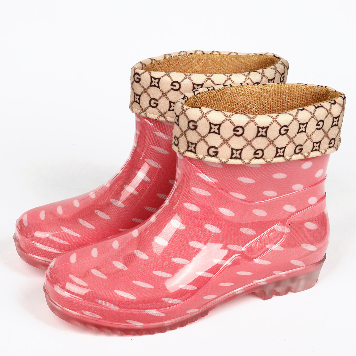 벨벳 웜 핑크 도트 15cm