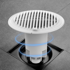 床漏れ防臭器トイレの下水道の反味が口をふさいでいます。