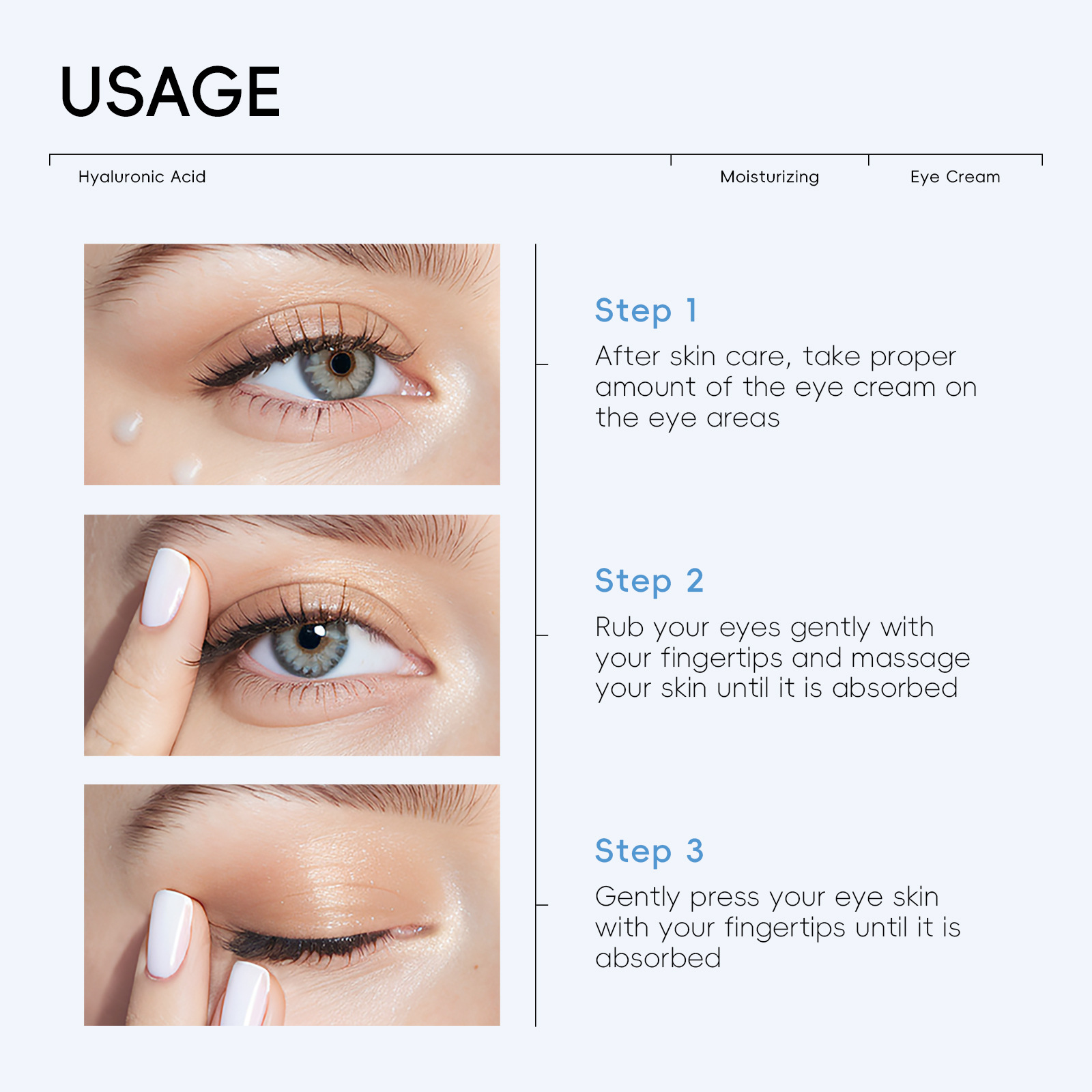 Cross-border QUIYUM Hyaluronic Acid Eye Cream 15g hydrating, moisturizing and brightening skin tone manufacturer's skin care products wholesale undefined