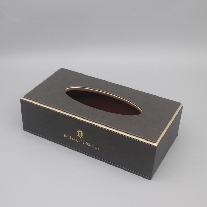 Caja de almacenamiento de hoteles Caja de artículos de cuero de alto nivel Guía de servicio de habitaciones Clip de notas Base de control remoto Kit de residencia