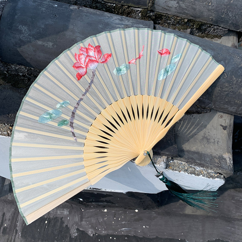 【卸売注文】蘇州刺繍扇子、刺繍扇子、古風女性扇子、中国扇子、工芸品ギフト扇子|undefined