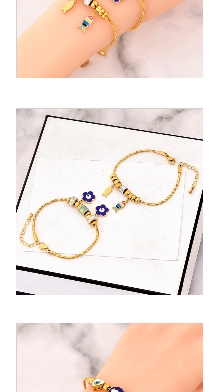 Rhinestones Inlay Material Bracelets Classification 304 Stainless Steel Chain Material PVD Coated Real Gold Plated 18K Gold Heart Shape Flower 304 Stainless Steel Waterproof Non Tarnish 304 Stainless Steel Bracelets