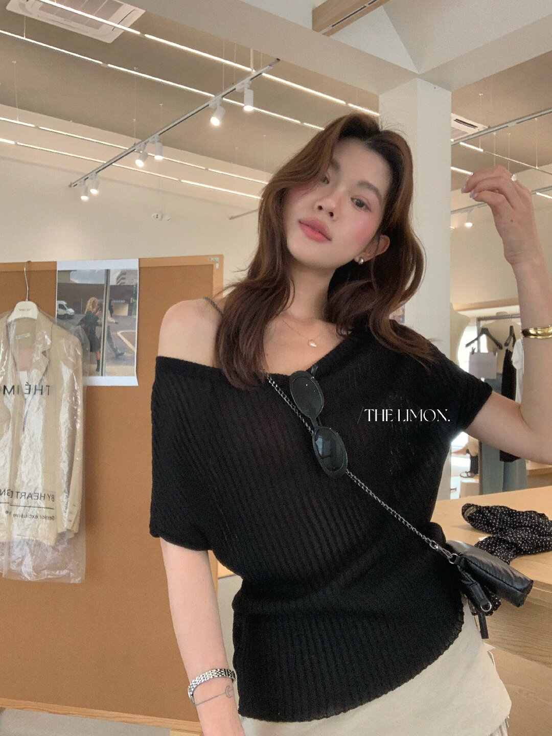 Áo thun nữ cổ tròn basic tay ngắn phong cách Hàn Quốc — Cà phê, màu đen, Bột củ sen, trắng ngà chi tiết 73