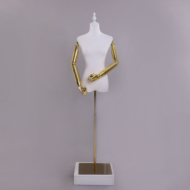 Modelo de tienda de ropa estante leche seda hembra medio cuerpo maniquí mesa modelo de cabeza pantalla estante ventana vestido de novia modelo accesorios femenino image 16