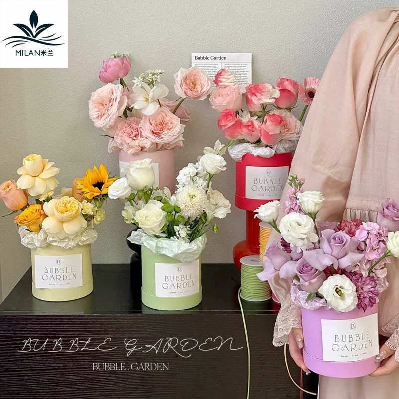 Круглая мини-бочка для цветов ко Дню матери, упаковочная коробка для цветов, подарочная коробка для цветочных композиций, ведро для подарков оптом