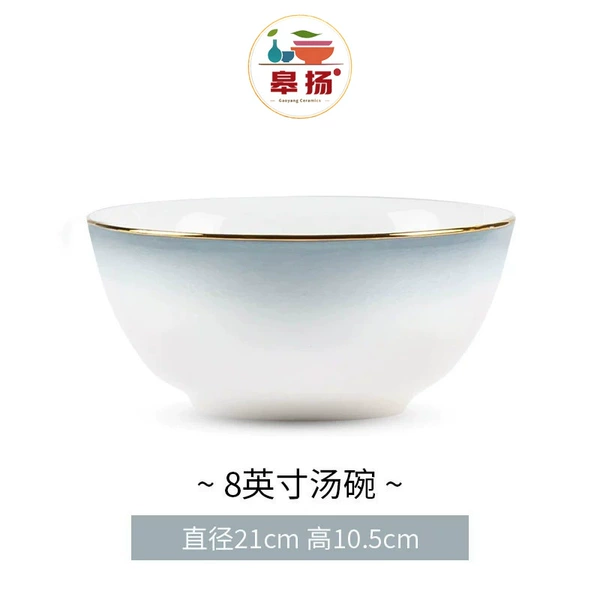 Gradient gray-8-inch soup bowl