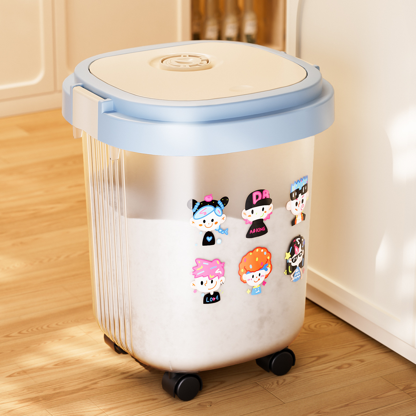 2025 nuevo barril de arroz doméstico a prueba de insectos a prueba de humedad barril de arroz sellado de gran capacidad caja de arroz barril de fideos de arroz con ruedas