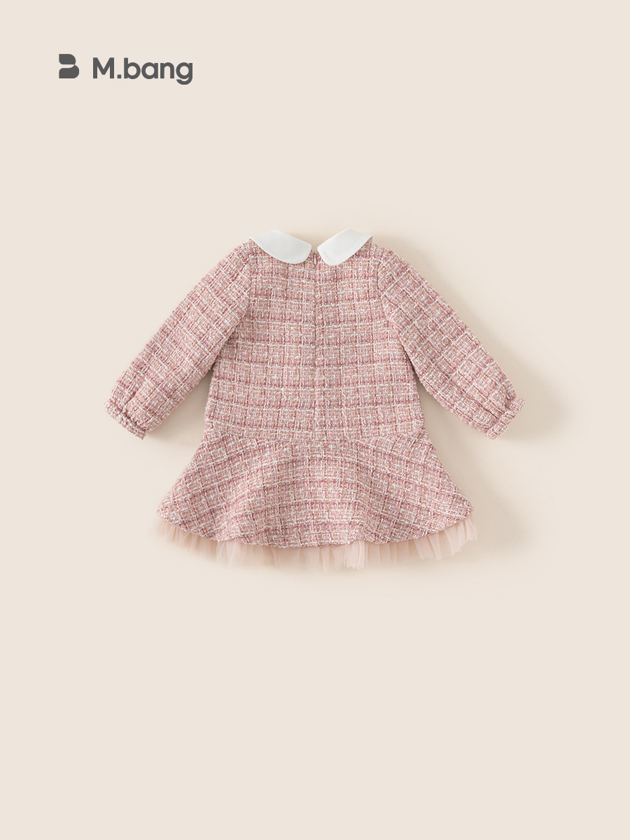 Yubao ropa infantil de niñas vestidos de viento de fragancia otoño y invierno nuevo veludo grueso invierno vestido de princesa de mujeres