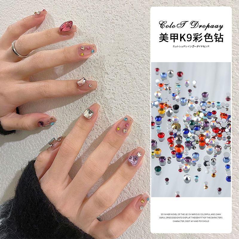 Tamaño pequeño de uñas yema del dedo Diamante Red de color rojo en forma especial diamante plano Mono Mismo Amor taladro de uñas decoración mixta