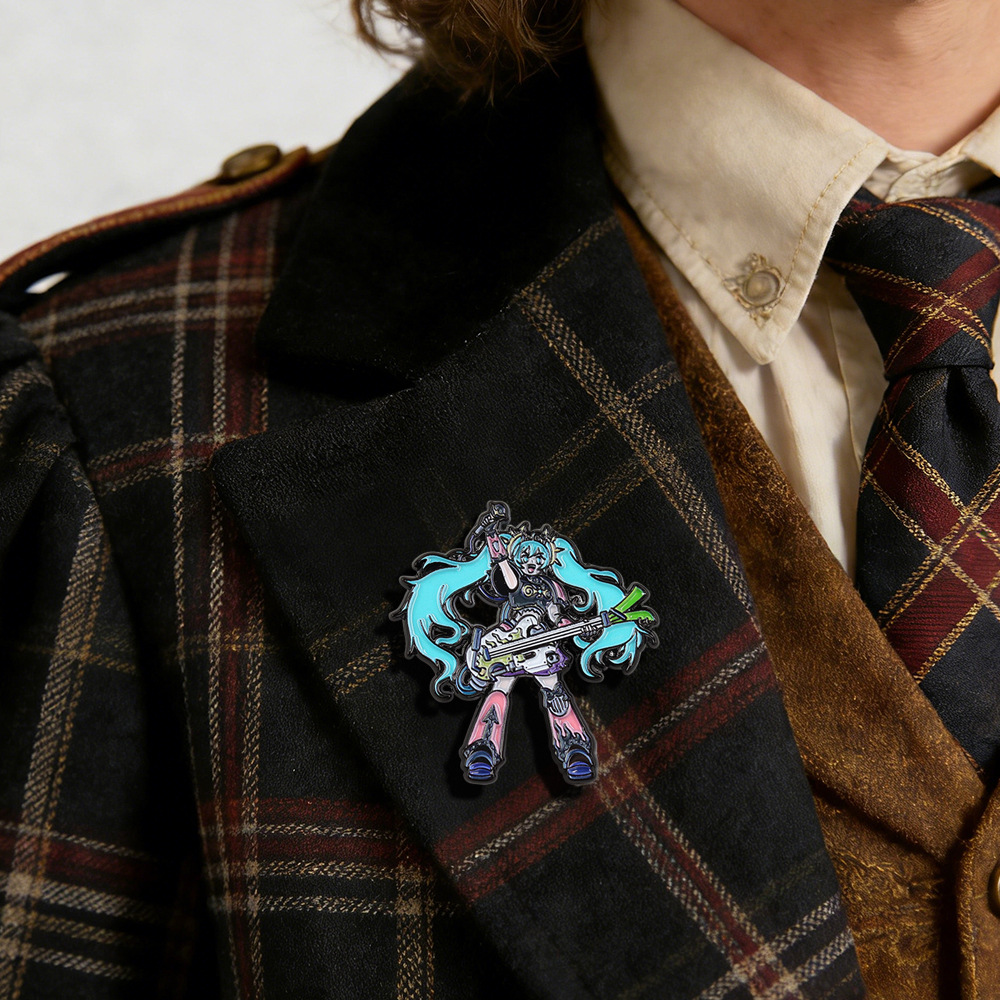 Hatsune Miku series metal brooch cartoon anime peripheral backpack accessory 2026 new enamel badge