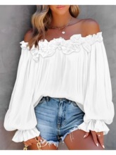 C 15327 Elegant Off Shoulder Long Sleeve Blouse ����¶������