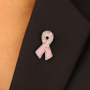 World breast lapel pin pink ribbon collar pin charity care women propaganda awareness manufacturers wholesale
