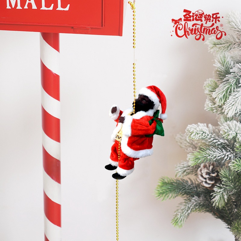 Venta caliente nuevo estilo eléctrico cuentas de escalada eléctrico juguetes para niños de Papá Noel decoración de la ventana del hogar de Navidad